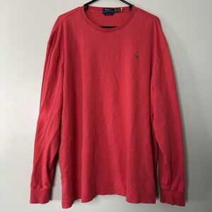 Polo Ralph Lauren Casual Fit Shirt Mens XXL Red Crewneck Long Sleeve
